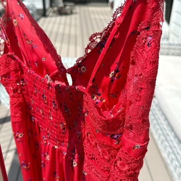 Free People Red Floral Dress - Picture 7 of 10